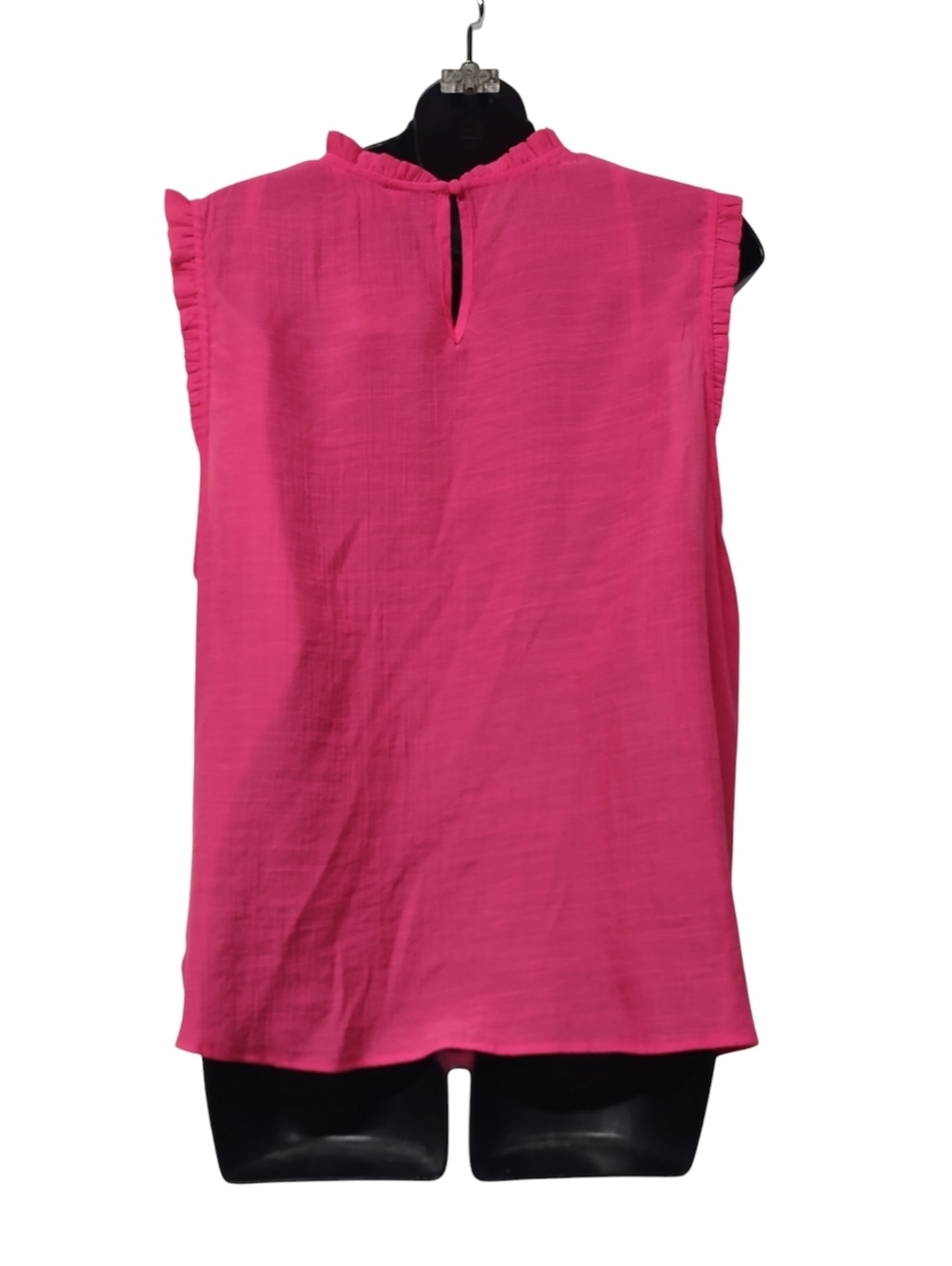 Nanette Lepore Pink Sleeveless Smocked Blouse Size XL Ruffle Shoulder KeyholeNWT - Picture 2 of 7